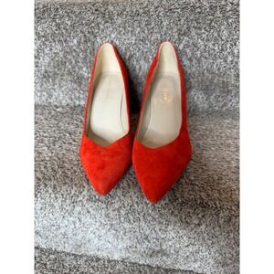 MARC FISHER Caitlin Red Suede‎ Block Heel Pumps Size 8.5